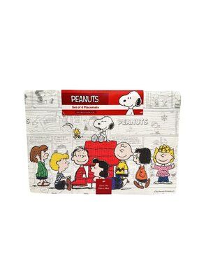 Peanuts 4 Pk Placemats Charlie Brown Linus Snoopy Lucy NEW 19" x 13" Outdoor